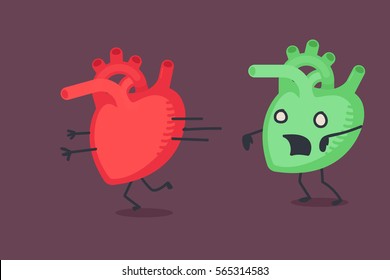 Heart character vector illustration