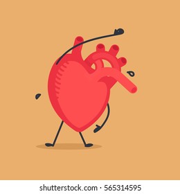 Heart character vector illustration
