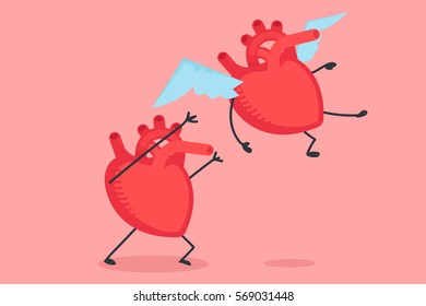 Heart character vector illustration