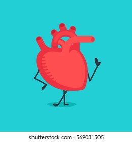 Heart character vector illustration