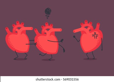 Heart character vector illustration
