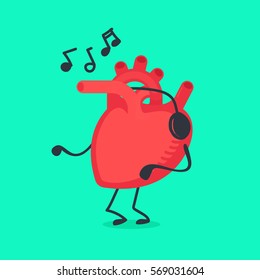 Heart character vector illustration
