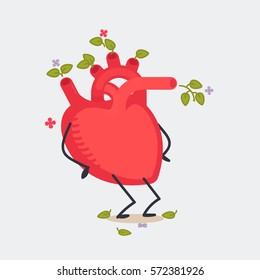 Heart character vector illustration