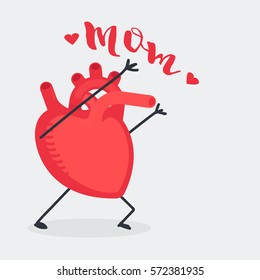 Heart character vector illustration