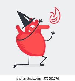 Heart character vector illustration