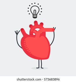 Heart character vector illustration