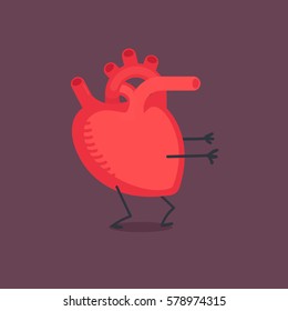Heart character vector illustration