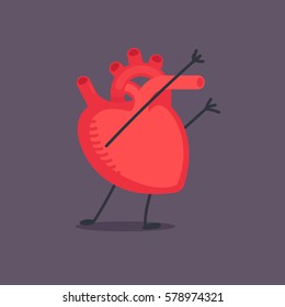 Heart character vector illustration