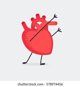 Heart character vector illustration