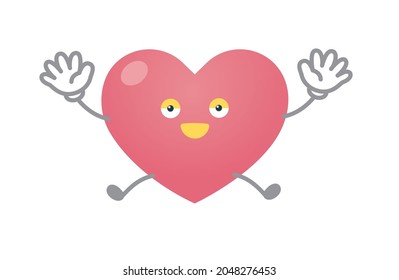 Heart character vector illustration (jump)
