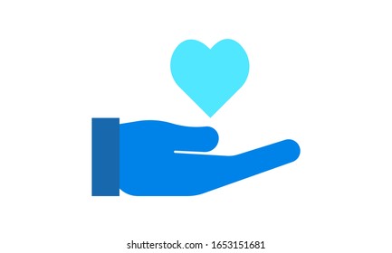Heart Charity Flat Icon vector illustration.