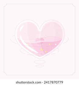 heart charm with little heart inside, vector illustration