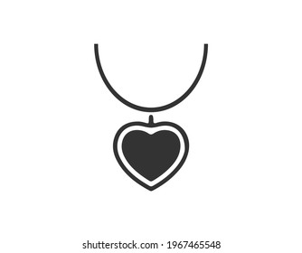 heart charm necklace love jewelry thin line icon