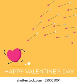 heart chased with a lot of Arrow.  orange background