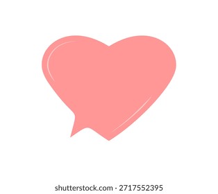 Burbuja de chat de corazón en un estilo fluido dibujado a mano forma una pegatina única. Forma rosada suave para la caja de la conversación, el mensaje o el comentario con el tacto del garabato, perfecto para la charla y los temas lindos del chat.