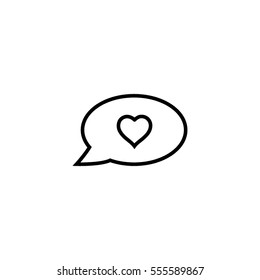 Heart in a chat bubble, Valentines day love message, chat love message