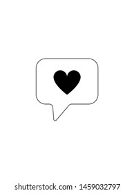Heart in the chat. Love message. Icon. Vector illustration.
