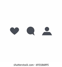 Heart, chat, people icon vector