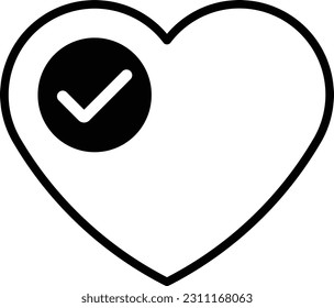 marca de verificación de corazón marca de verificación marca de aprobación