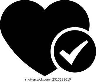 marca de verificación de comprobación de corazón marca de verificación Glifo