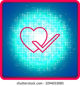 Heart with check icon in a flat design . Vector illustration eps10