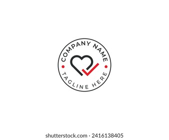 Design-Vorlage für Herz und Scheck-Logos