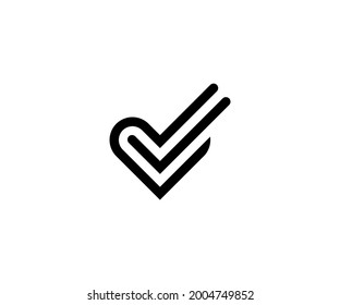 Heart check logo design vector illustration
