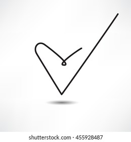 heart. check mark. choose and agree. love it