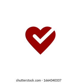 Heart Check Mark Logo Design Vector Template