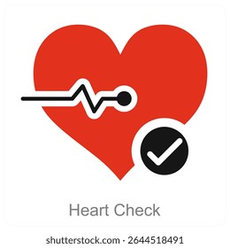 Heart Check vector icon concept design