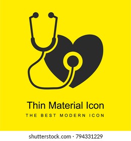 Heart checkup bright yellow material minimal icon or logo design
