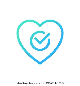 Heart checkup pixel perfect gradient linear ui icon. Cardiology. Regular medical examination. Line color user interface symbol. Modern style pictogram. Vector isolated outline illustration