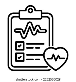 Herz-Kreislauf-Vektorgrafik, trendige und moderne Ikone des Gesundheitsberichts