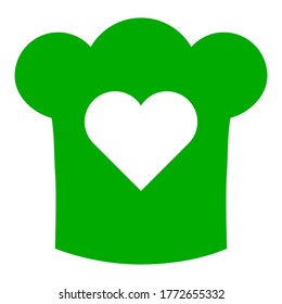Heart and chef hat on white