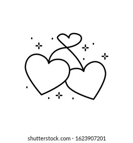 Heart, cherry icon. Simple line, outline vector of love icons for ui and ux, website or mobile application
