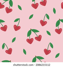 heart cherry pattern love valentine