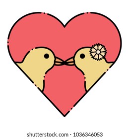 Heart with chickens design