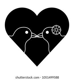 Heart with chickens design