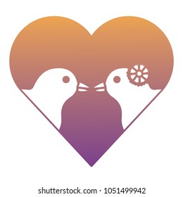 Heart with chickens design