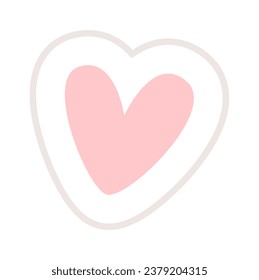 Heart Childish Sticker Vector Illustration