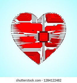 Heart Chip. Vector heart processor for your design