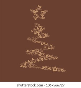 Heart choco background which consists of isolated elements. Modern style with beautiful elements in heart choco background. Can be used as print, wallpaper, cards, valentine cards, logo, background