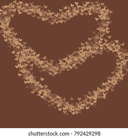 Heart choco background which consists of isolated elements. Modern style with beautiful elements in heart choco background.  Can be used as print, wallpaper, cards, valentine cards, logo, background 