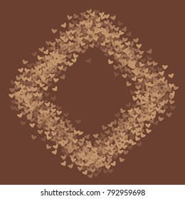 Heart choco background which consists of isolated elements. Modern style with beautiful elements in heart choco background.  Can be used as print, wallpaper, cards, valentine cards, logo, background 