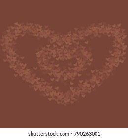 Heart choco isolated which consists of isolated elements. Modern style with beautiful elements in heart choco isolated.  Can be used as print, wallpaper, cards, valentine cards, logo, background 