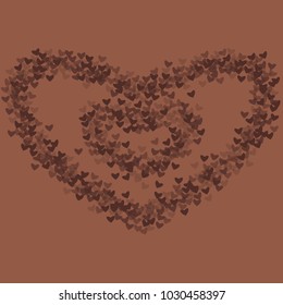 Heart choco which consists of isolated elements. Modern style with beautiful elements in heart choco. Can be used as print, wallpaper, cards, valentine cards, logo, background and etc.