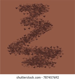 Heart choco which consists of isolated elements. Modern style with beautiful elements in heart choco.  Can be used as print, wallpaper, cards, valentine cards, logo, background and etc.