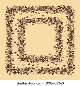 Heart chocolate background which consists of isolated elements. Modern style with beautiful elements in heart chocolate background. Can be used as print, wallpaper, cards, logo, background