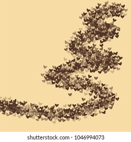 Heart chocolate background which consists of isolated elements. Modern style with beautiful elements in heart chocolate background. Can be used as print, wallpaper, cards, logo, background