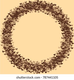Heart chocolate background which consists of isolated elements. Modern style with beautiful elements in heart chocolate background.  Can be used as print, wallpaper, cards, logo, background 